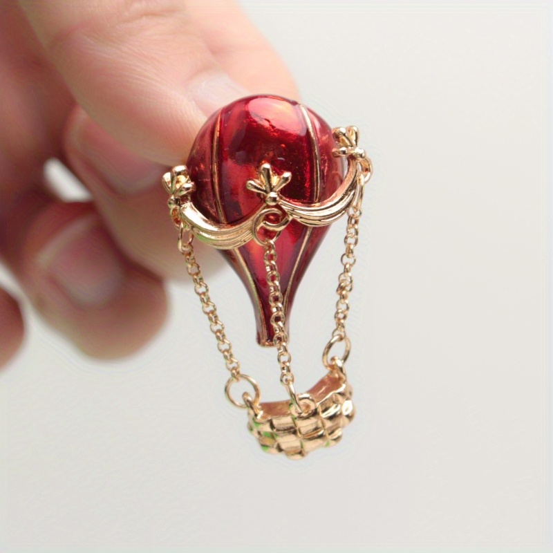Embroidery Bali - Mode Ethos Emaille Luchtballon Broche Strass