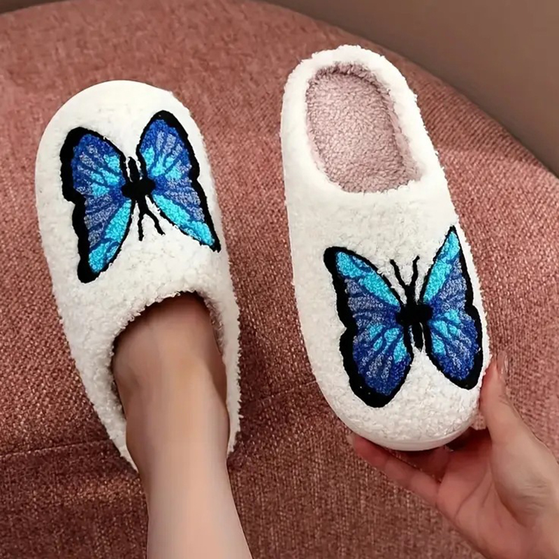 Embroidery Garments - SHAJI Unisex Pluizige Katoenen Pantoffels met