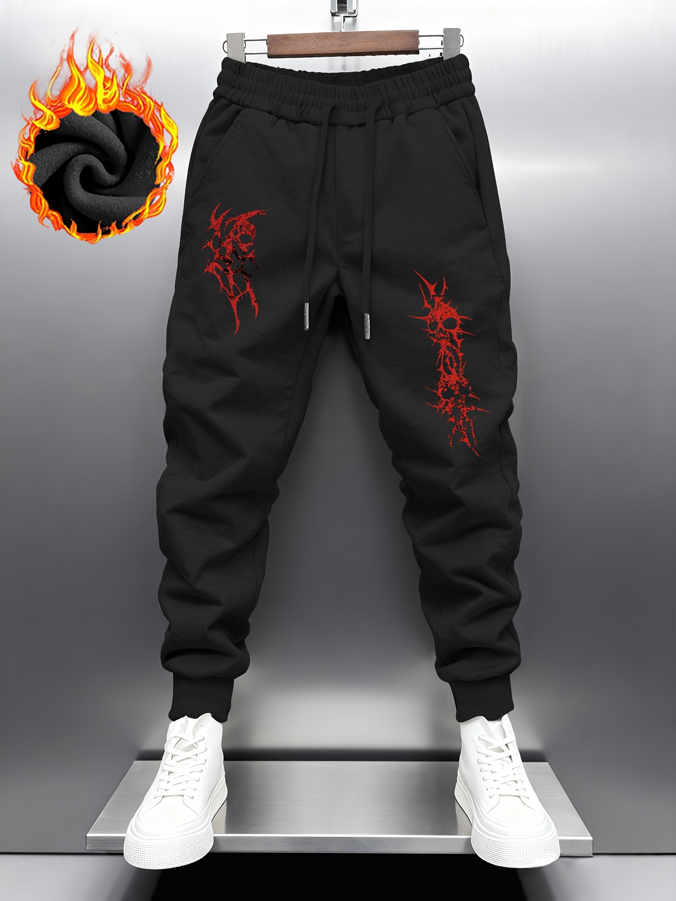 Embroidery Online - Zwarte joggingbroek voor heren met dikke