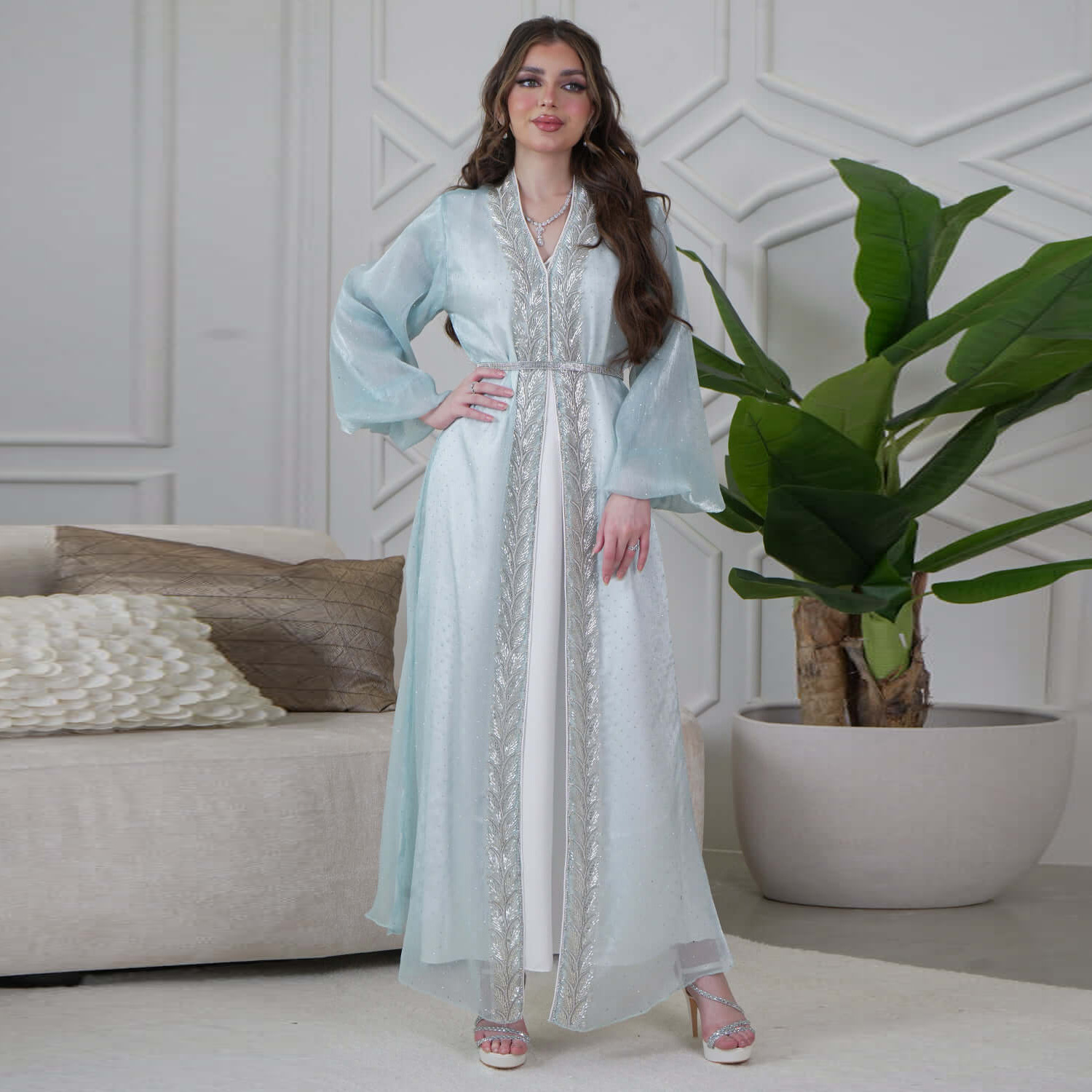 Eid Mubarak Djellaba Kimono Ve - Embroidery Kebaya recensie en prijs