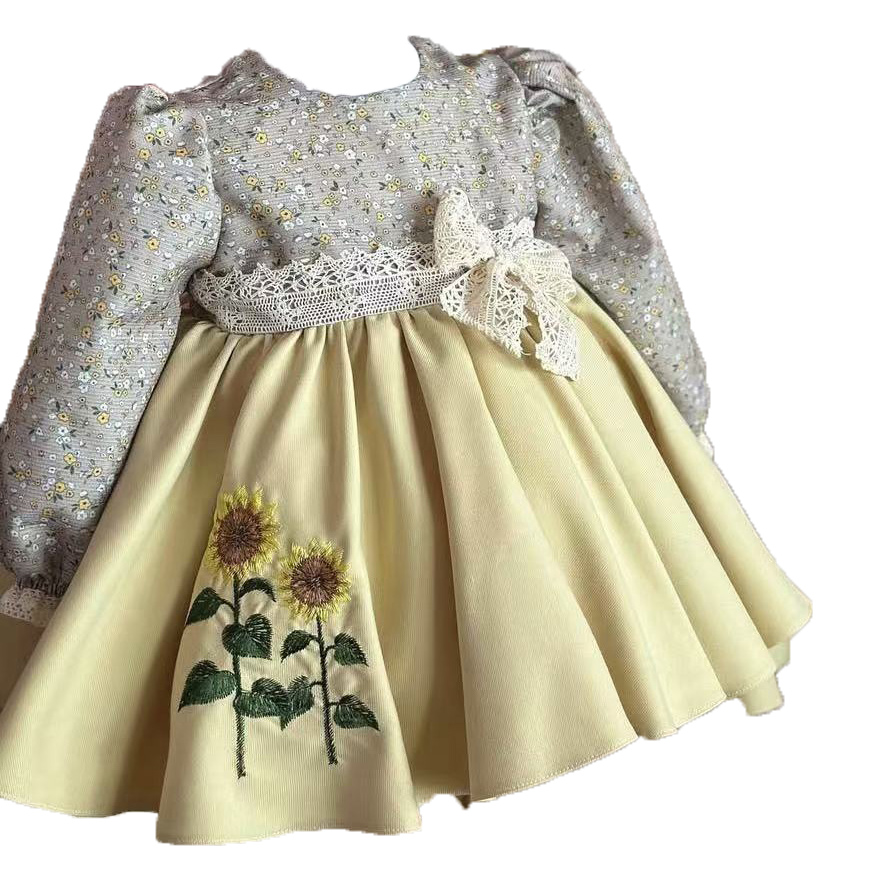 Baby meisje lente zomer gele z - Embroidery Yellow Dress recensie en prijs