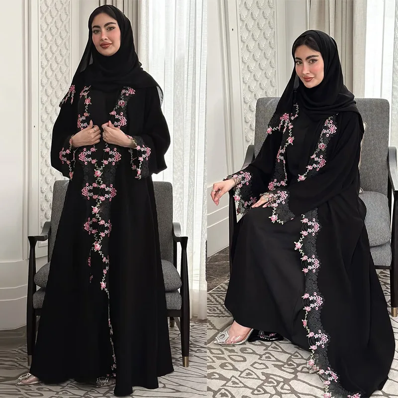 Zwarte geborduurde kimono jala - Embroidery Kebaya recensie en prijs
