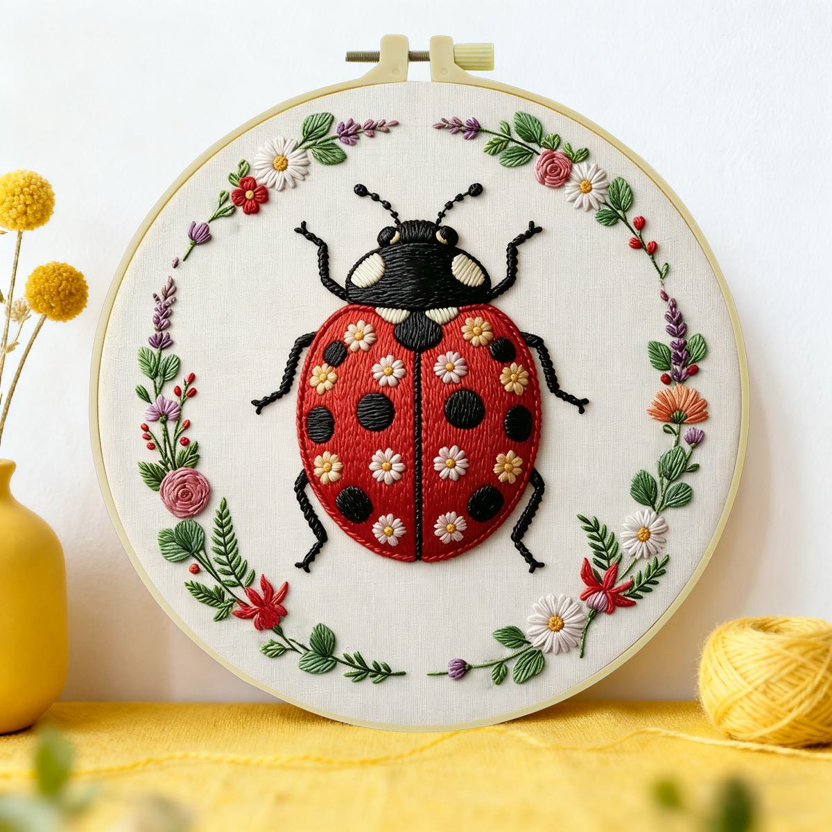 1 st 20X20CM/15X15CM 7.87/6.3i - Embroidery Lady Bug recensie en prijs