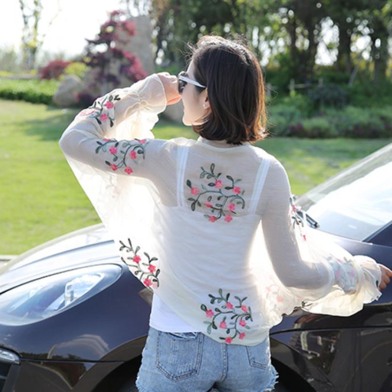 2025 Zomer Nieuwe Vrouwen Lang - Embroidery Cotton Shirt recensie en prijs